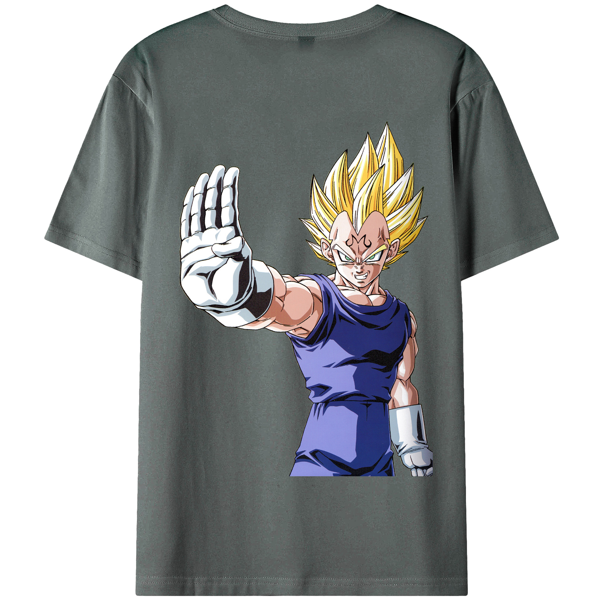 （画像用） ドラゴンボール ベジータ四世（Bejīta Yonsei）DRAGON BALL Vegeta IV 綿100％半袖Tシャツ（背面プリント）
